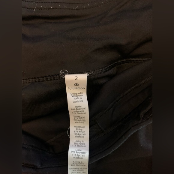 BLACK Lululemon athletic shorts SIZE 2 $29 - Picture 2 of 3